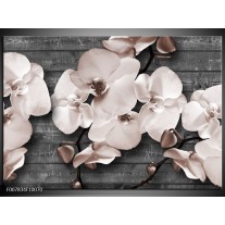 Canvas Schilderij Orchidee, Bloemen | Grijs