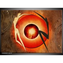 Glas schilderij Modern | Bruin, Oranje, Zwart