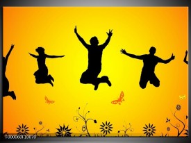 Foto canvas schilderij Dansen | Geel, Zwart,