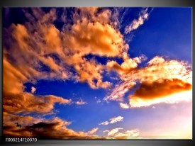 Foto canvas schilderij Lucht | Blauw, Bruin