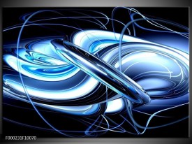 Foto canvas schilderij Abstract | Blauw, Wit, Zwart