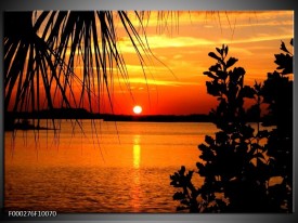 Foto canvas schilderij Zonsondergang | Oranje, Geel, Bruin