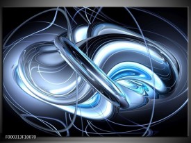 Foto canvas schilderij Abstract | Blauw, Grijs, Wit