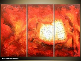 Acryl Schilderij Modern | Rood | 120x80cm 3Luik Handgeschilderd