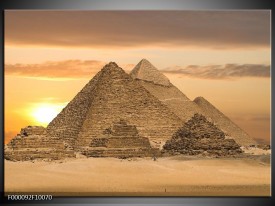 Glas schilderij Piramide | Geel, Crème , Bruin