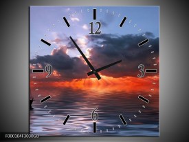 Wandklok op Glas Boot | Kleur: Rood, Grijs, Wit | F000104CGD