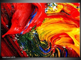 Glas schilderij Verf | Rood, Geel, Groen