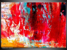 Glas schilderij Abstract | Rood, Wit, Geel