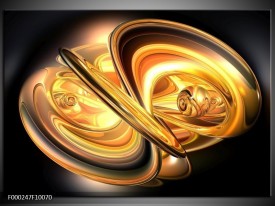Glas schilderij Abstract | Goud, Geel, Zwart