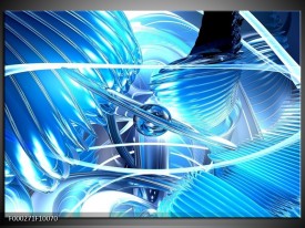 Glas schilderij Abstract | Blauw, Wit, Grijs