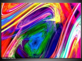 Glas schilderij Abstract | Groen, Paars, Geel