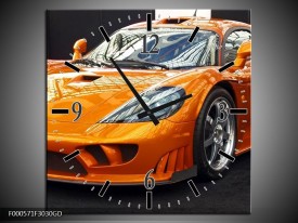 Wandklok op Glas Auto | Kleur: Oranje, Grijs, Wit | F000571CGD