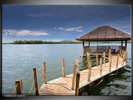 Foto canvas schilderij Zee | Blauw, Geel, Bruin