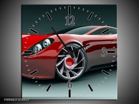Wandklok op Glas Auto | Kleur: Rood, Zwart, Wit | F000682CGD