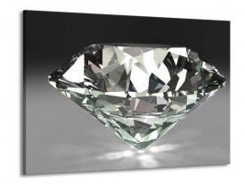 Glas schilderij Diamant | Grijs, Zilver, Wit | 100x70cm 1Luik