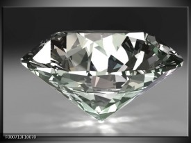 Glas schilderij Diamant | Grijs, Zilver, Wit