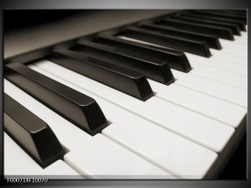 Foto canvas schilderij Piano | Zwart, Wit