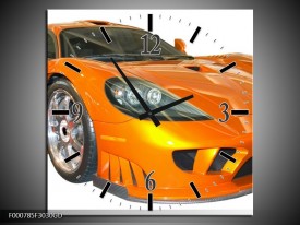 Wandklok op Glas Auto | Kleur: Geel, Oranje, Wit | F000785CGD