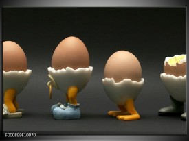 Foto canvas schilderij Eieren | Wit, Blauw, Geel