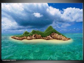 Foto canvas schilderij Eiland | Groen, Blauw, Wit