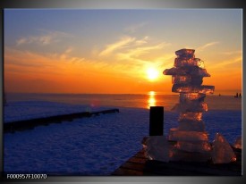 Foto canvas schilderij Zee | Geel, Blauw, Zwart