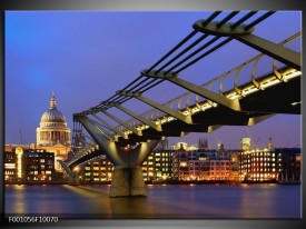 Foto canvas schilderij Brug | Blauw, Geel, Goud