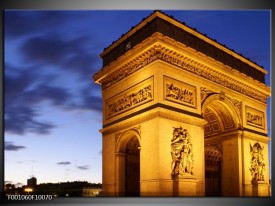 Foto canvas schilderij Parijs | Geel, Blauw, Goud