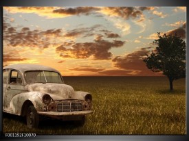 Glas schilderij Auto | Grijs, Geel