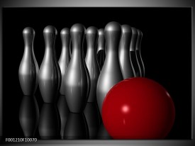 Foto canvas schilderij Bowlen | Zilver, Wit, Rood