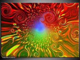 Foto canvas schilderij Abstract | Groen, Rood, Geel