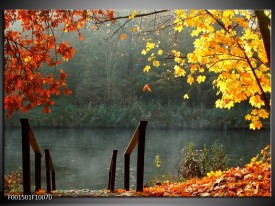 Foto canvas schilderij Water | Geel, Bruin, Grijs