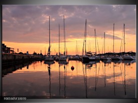 Foto canvas schilderij Boot | Geel, Zwart, Grijs