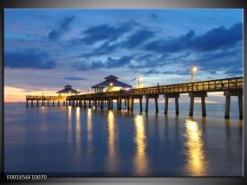 Foto canvas schilderij Brug | Blauw, Wit, Grijs