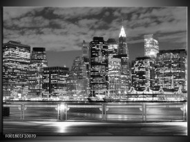 Glas schilderij New York | Grijs, Zwart, Wit