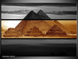 Foto canvas schilderij Piramide | Sepia, Bruin
