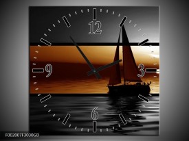 Wandklok op Glas Boot | Kleur: Sepia, Bruin | F002007CGD