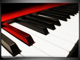 Glas schilderij Piano | Zwart, Wit, Rood