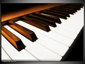 Foto canvas schilderij Piano | Bruin, Zwart, Wit