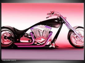 Foto canvas schilderij Motor | Paars, Roze, Zwart