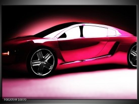 Foto canvas schilderij Auto | Roze, Zwart, Wit