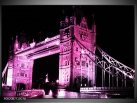 Foto canvas schilderij London | Paars, Zwart, Wit