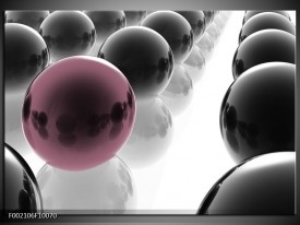 Glas schilderij Ballen | Zwart, Wit, Bruin