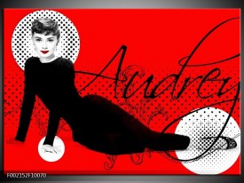 Foto canvas schilderij Audrey | Zwart, Wit, Rood