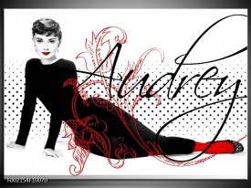 Glas schilderij Audrey | Zwart, Wit, Rood