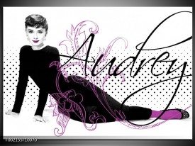 Glas schilderij Audrey | Zwart, Wit, Paars