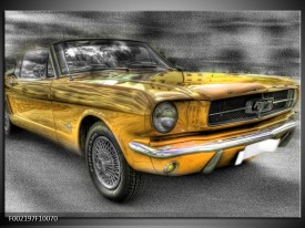 Foto canvas schilderij Mustang | Zwart, Grijs, Geel