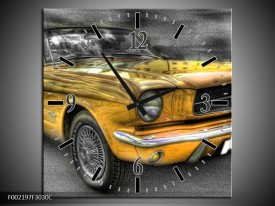 Wandklok op Canvas Mustang | Kleur: Zwart, Grijs, Geel | F002197C