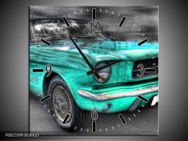 Wandklok op Glas Mustang | Kleur: Zwart, Grijs, Blauw | F002199CGD