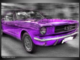 Foto canvas schilderij Mustang | Zwart, Grijs, Paars