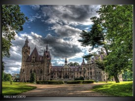 Foto canvas schilderij Kasteel | Grijs, Zwart, Groen